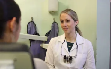 Dr. Beamer in an exam room